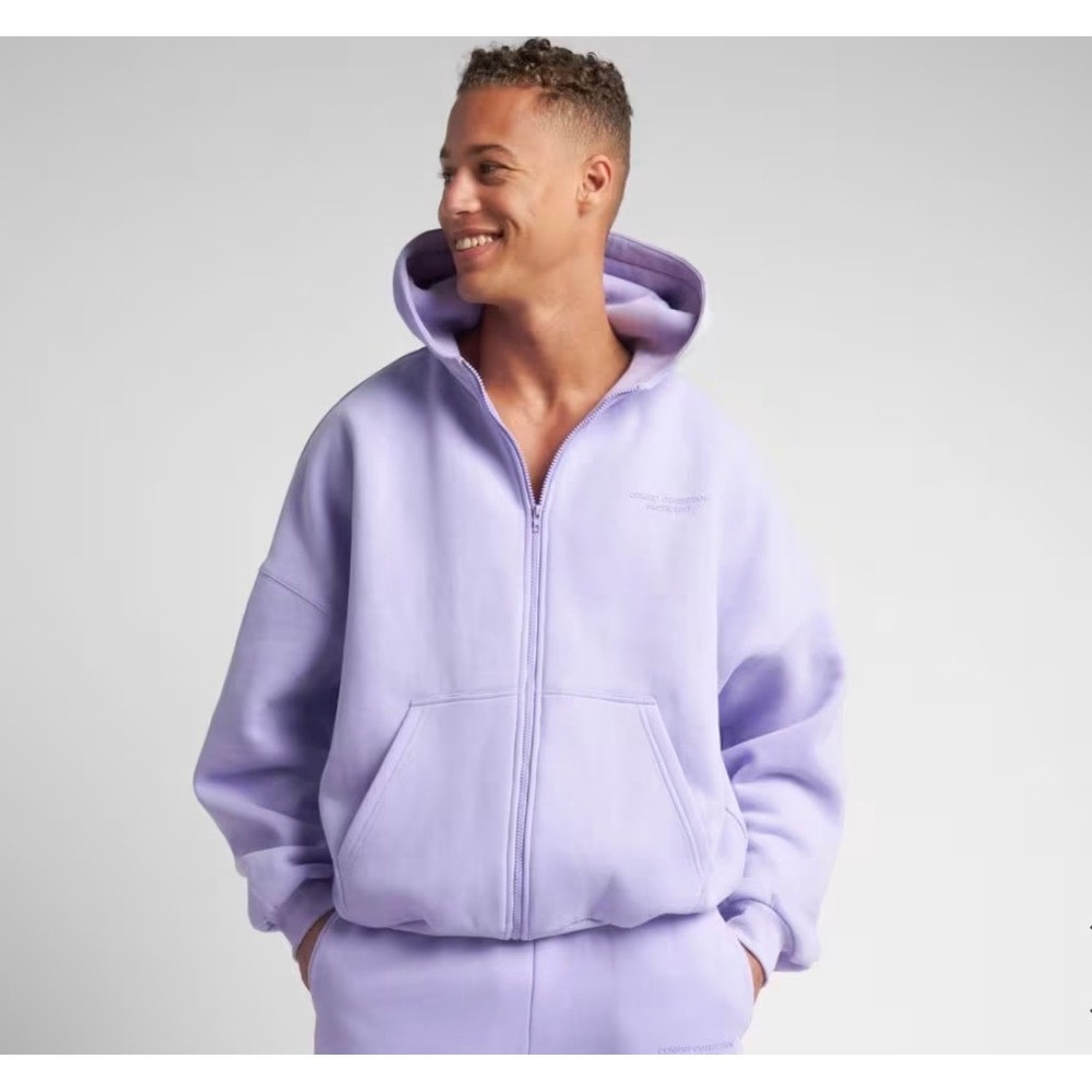 NEW COMFRT Pastel Lavender Zip Up Hoodie Size 2XL - Picture 3 of 5